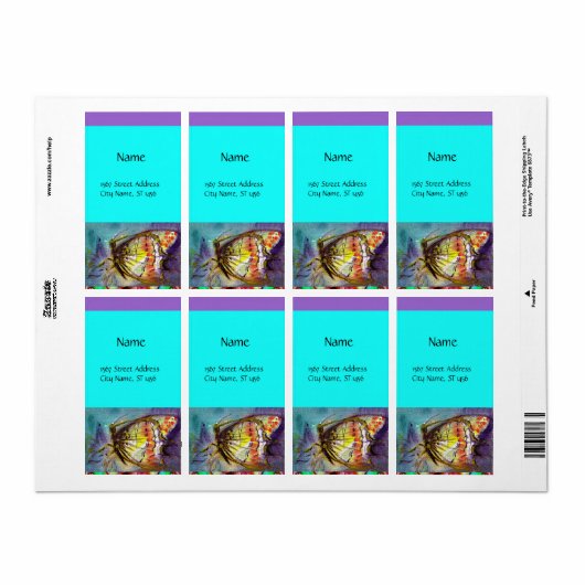 MAGIC BUTTERFLY Lila Aqua Blue Türkis (Vorne)