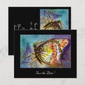 MAGIC BUTTERFLY schwarz blau Einladung (Vorne/Hinten)