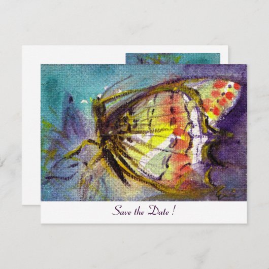 MAGIC BUTTERFLY, weiß Einladung (Vorne/Hinten)