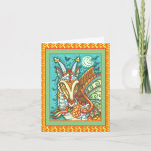 MAGIC CANDY CORN DRAGON, HALLOWEEN FANTASY BEAST FEIERTAGSKARTE