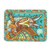MAGIC CANDY CORN DRAGON, HALLOWEEN FANTASY BEAST MAGNET (Horizontal)