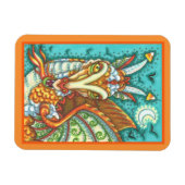 MAGIC CANDY CORN DRAGON, HALLOWEEN FANTASY BEAST MAGNET (Horizontal)