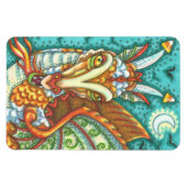 MAGIC CANDY CORN DRAGON, HALLOWEEN FANTASY BEAST MAGNET (Horizontal)
