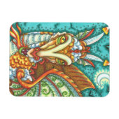 MAGIC CANDY CORN DRAGON, HALLOWEEN FANTASY BEAST MAGNET (Horizontal)