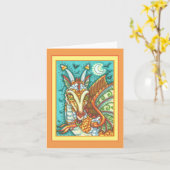 MAGIC CANDY CORN DRAGON, HALLOWEEN FANTASY Blank Karte (Gelbe Blume)