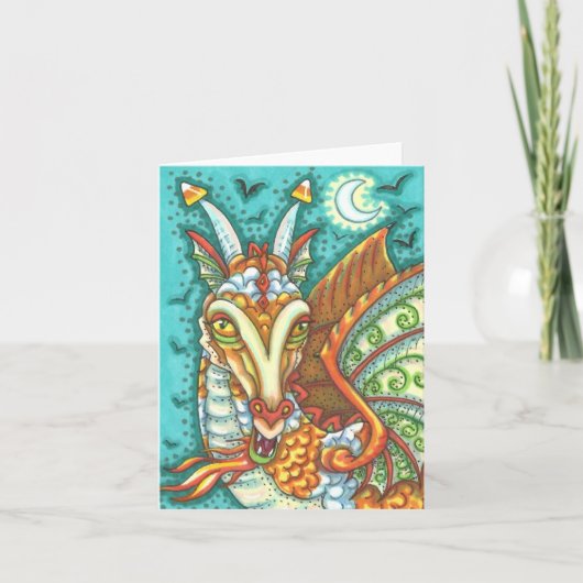 MAGIC CANDY CORN DRAGON, HALLOWEEN FANTASY Blank Karte (Vorderseite)