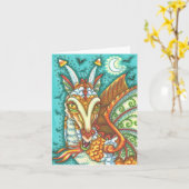 MAGIC CANDY CORN DRAGON, HALLOWEEN FANTASY Blank Karte (Gelbe Blume)