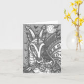 MAGIC CANDY CORN DRAGON, HALLOWEEN FANTASY Blank Karte (Gelbe Blume)