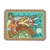 MAGIC CANDY CORN DRAGON, HALLOWEEN FANTASY MAGNET (Horizontal)