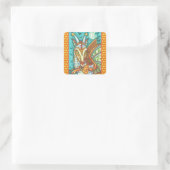 MAGIC CANDY CORN DRAGON, HALLOWEEN FANTASY QUADRATISCHER AUFKLEBER (Tasche)