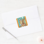 MAGIC CANDY CORN DRAGON, HALLOWEEN FANTASY QUADRATISCHER AUFKLEBER (Umschlag)