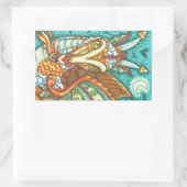 MAGIC CANDY CORN DRAGON, HALLOWEEN FANTASY RECHTECKIGER AUFKLEBER (Tasche)