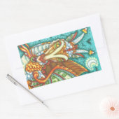 MAGIC CANDY CORN DRAGON, HALLOWEEN FANTASY RECHTECKIGER AUFKLEBER (Umschlag)
