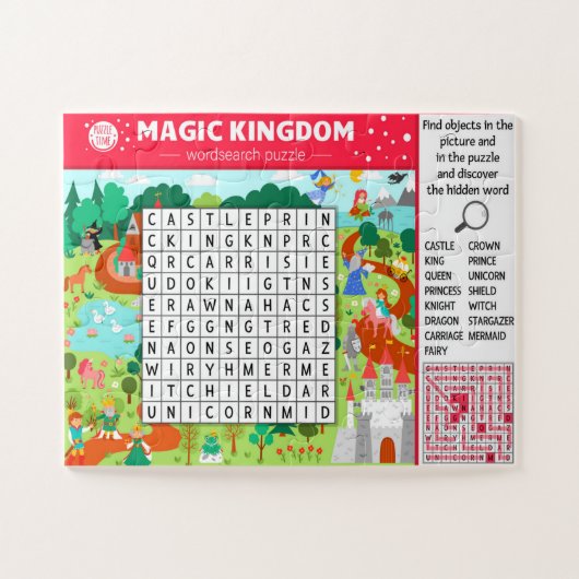 Magic Castle Word Suche Kinderspiel Puzzle (Horizontal)