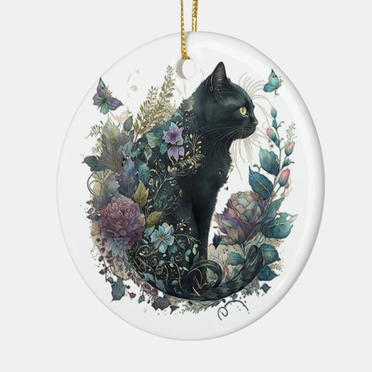 Magic Cat Keramik Ornament (Links)
