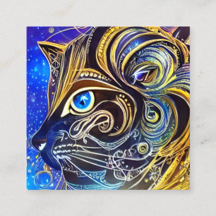 Magic Cat Quadratische Visitenkarte