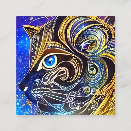 Magic Cat Quadratische Visitenkarte (Vorderseite)