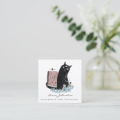 Magic Cat Square Business Card Quadratische Visitenkarte (Stehend Vorderseite)