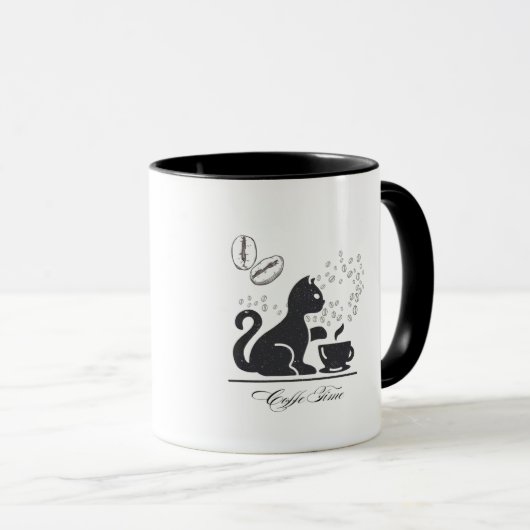 Magic Cat Tasse - Mystische Schwarze Katze (VorderseiteRechts)