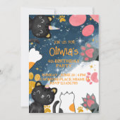 Magic Caticorn Geburtstag Einladung (Vorderseite)