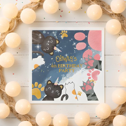 Magic Caticorn Geburtstag Papierserviette