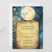 Magic Celestial Astro Cosmic Gold Stars Moon Einladung (Vorderseite)