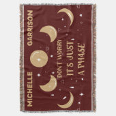 Magic Celestial Moon Phase Personalisiert Dunkelro Decke (Vorderseite Vertikal)
