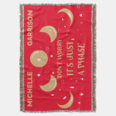 Magic Celestial Moon Phase Personalisiert Neon Red Decke (Vorderseite Vertikal)