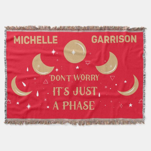 Magic Celestial Moon Phase Personalisiert Neon Red Decke (Vorderseite)
