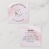 Magic Celestial Moon Pink Sparkle Astrologie Quadratische Visitenkarte (Vorne/Hinten)