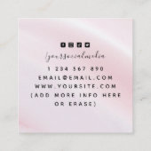 Magic Celestial Moon Pink Sparkle Astrologie Quadratische Visitenkarte (Rückseite)