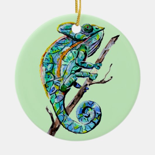 Magic Chameleon Keramik Ornament (Vorne)