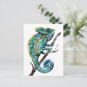 Magic Chameleon Postkarte (Stehend Vorderseite)
