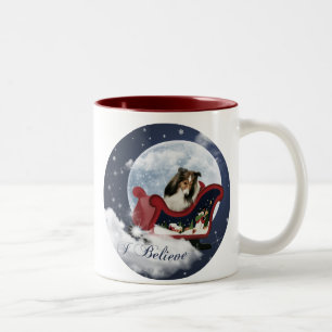 Magic Christmas Sheltie Zweifarbige Tasse