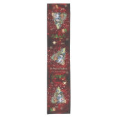 Magic Christmas Snowman & Friends Red Table Runner Kurzer Tischläufer (Vorderseite)