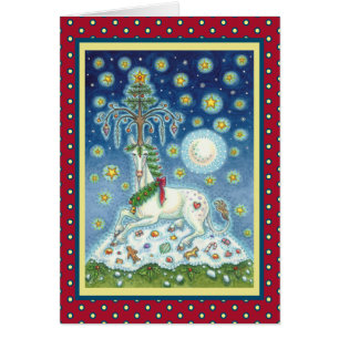 MAGIC CHRISTMAS UNICORN HOLIDAY GREETCARD V
