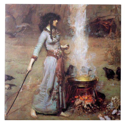 Magic Circle, John William Waterhouse Fliese (Vorderseite)