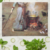 Magic Circle, John William Waterhouse Geschirrtuch (Gefaltet)