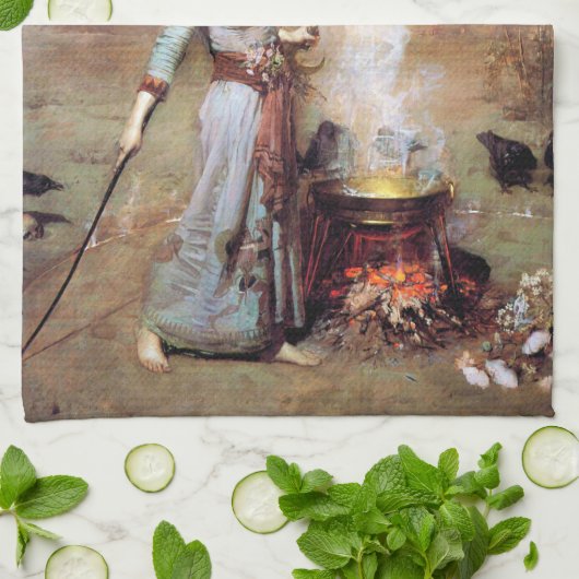 Magic Circle, John William Waterhouse Geschirrtuch (Gefaltet)