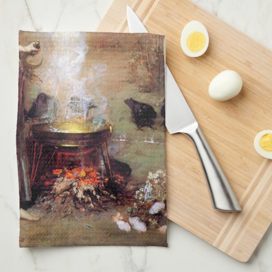 Magic Circle, John William Waterhouse Geschirrtuch (Viertel Falte)