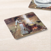 Magic Circle, John William Waterhouse Rechteckiger Pappuntersetzer (angewinkelt)