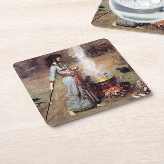Magic Circle, John William Waterhouse Rechteckiger Pappuntersetzer (angewinkelt)