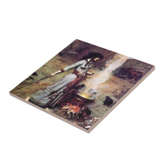 Magic Circle Waterhouse Pre-Raphaelite Tile Fliese (Seite)