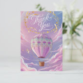 Magic Clouds Heißluftballon Dankeskarte (Stehend Vorderseite)