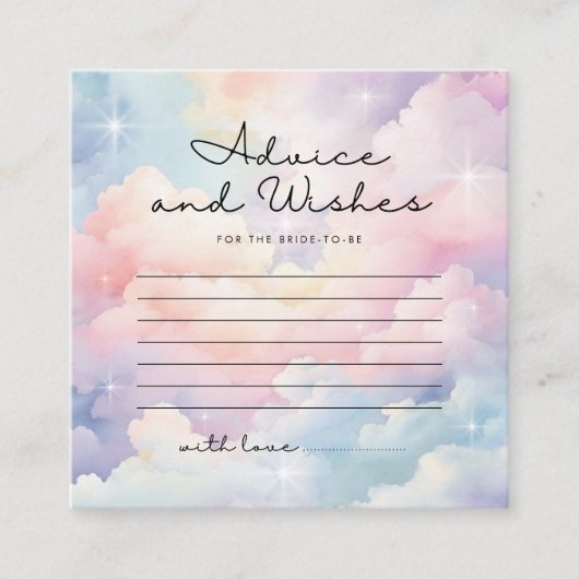 Magic Clouds Sky Ratgeber und wünscht Brautparty Begleitkarte (Vorderseite)
