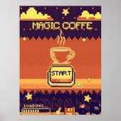 Magic Coffee - Retro Pixel Art Gamer Poster | 8-Bi (Vorne)