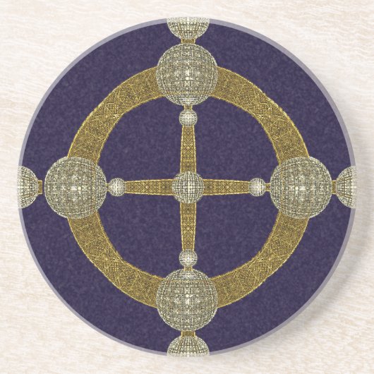 Magic Compass Abstrakt Art Sandstein Untersetzer (Vorne)