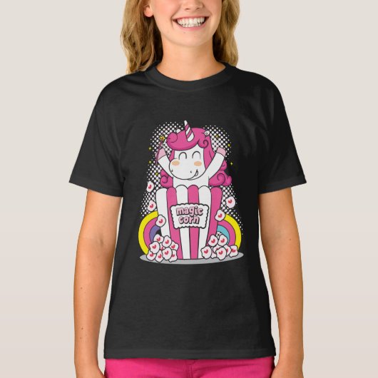 Magic Corn Unicorn Kinder T-Shirt (Vorderseite)