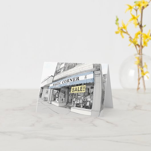 Magic Corner Raleigh NC Illustration Karte (Gelbe Blume)