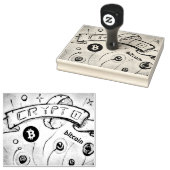 Magic Crypto Bitcoin (E-QR-Adresse) Gummistempel (Stempel)